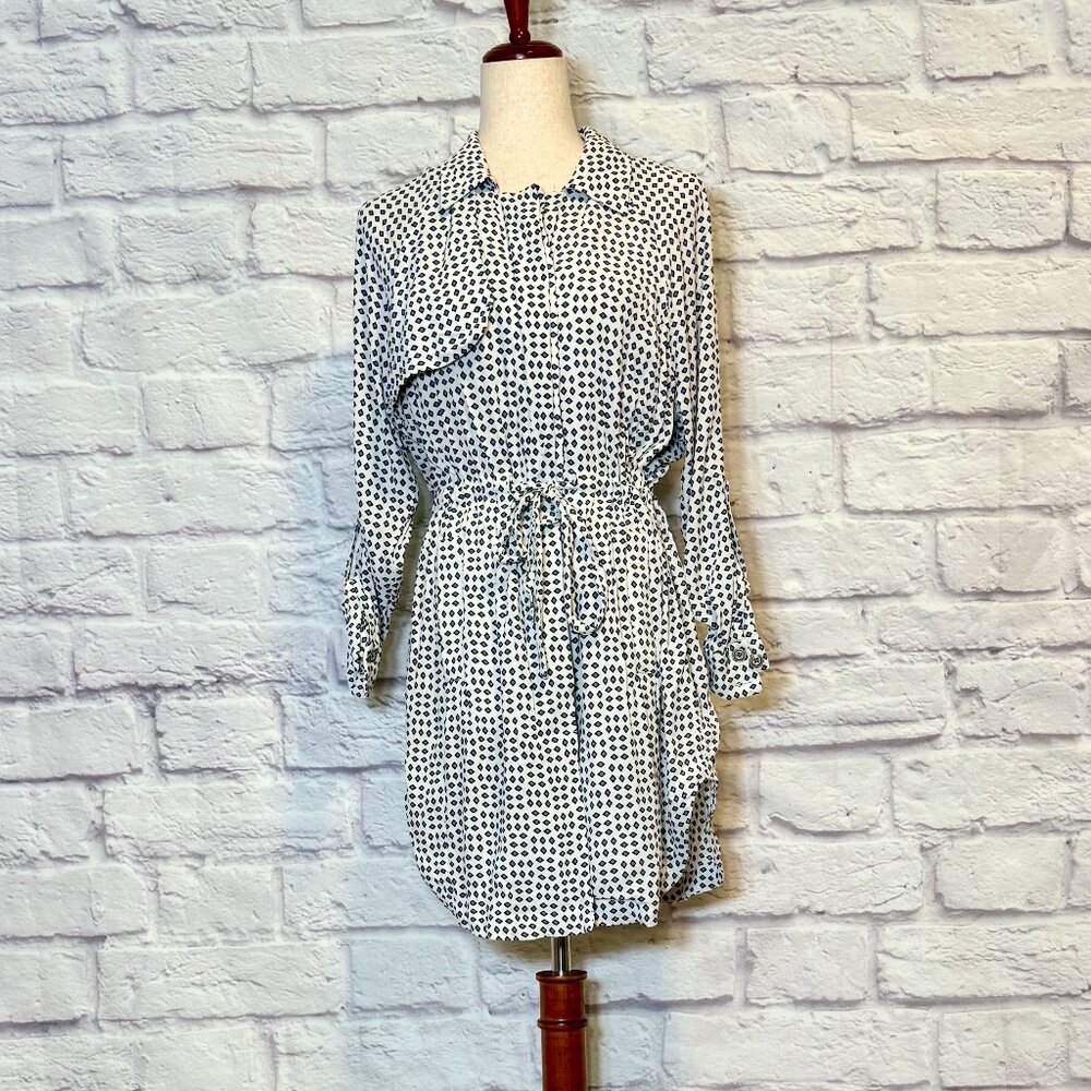 Anthropologie Cartonnier White Diamond Dot Print Jacket